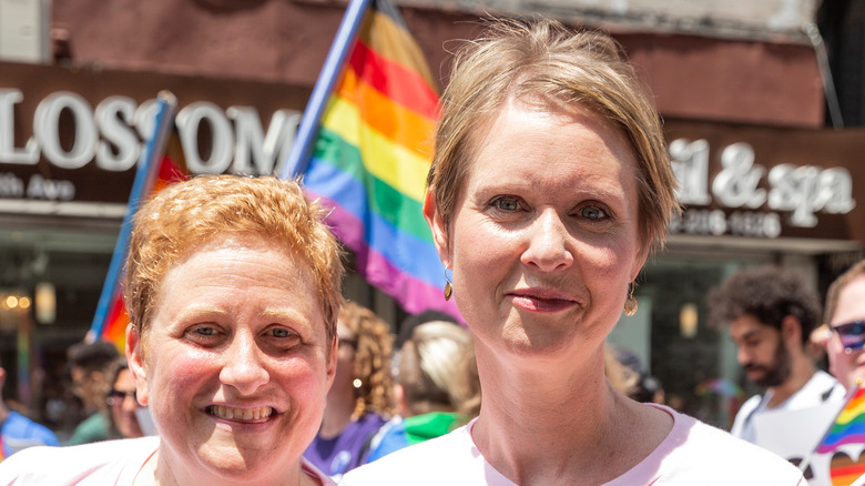 Christine Marinoni and Cynthia Nixon at Pride