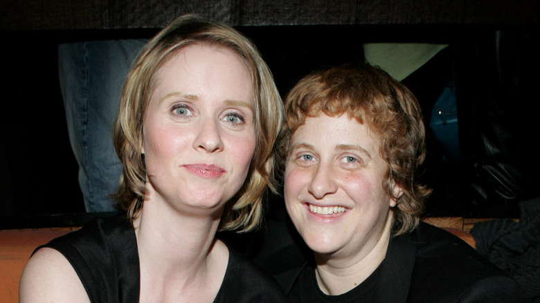 Cynthia Nixon and Christine Marinoni at an event 