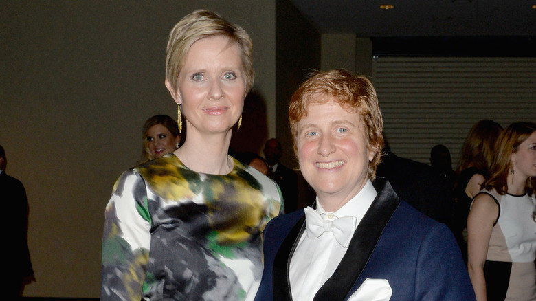 Cynthia Nixon and Christine Marinoni at an event 