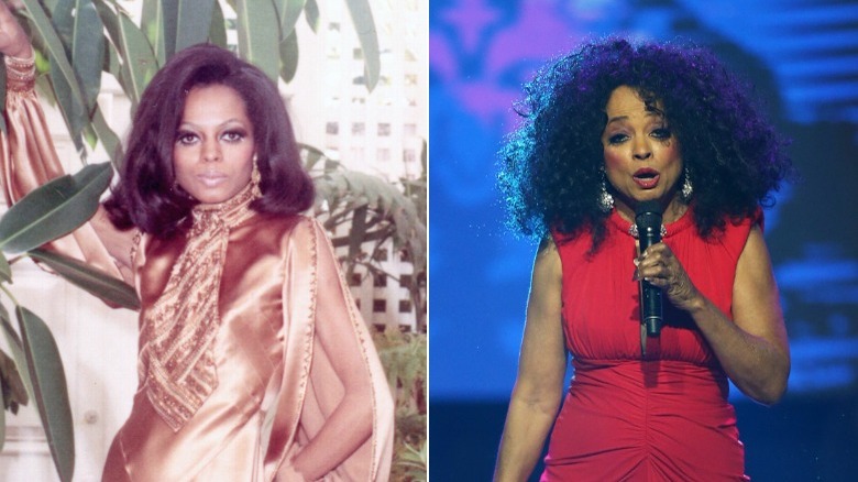 Young and old Diana Ross image split