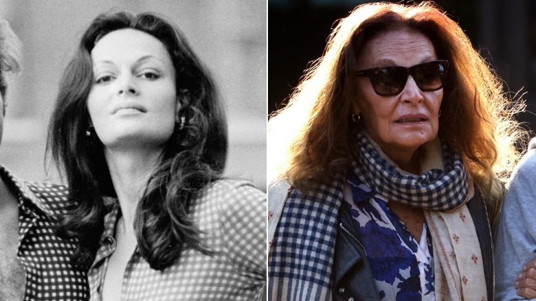 Young and old Diane Von Furstenberg image split