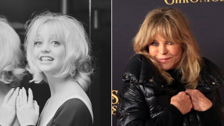 Young and old Goldie Hawn image split