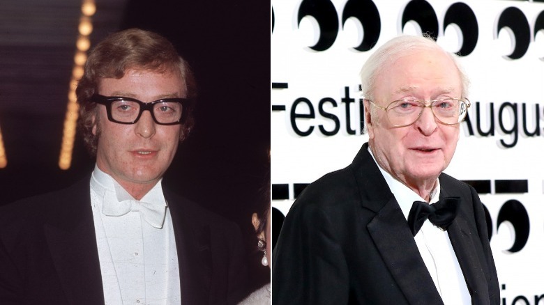 Young and old Michael Caine image split