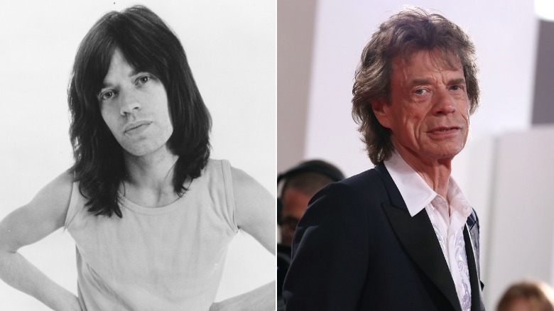 Young and old Mick Jagger image split