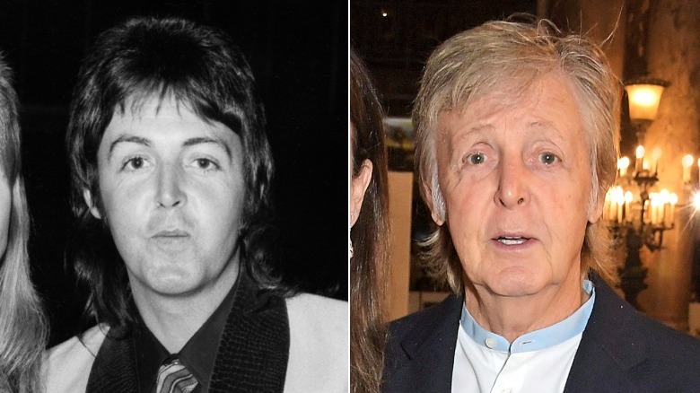 Young and old Paul McCartney image split