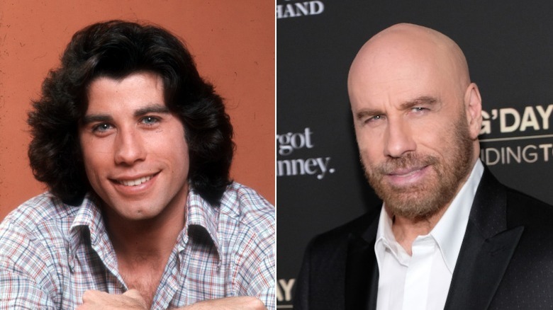 Young and old John Travolta image split