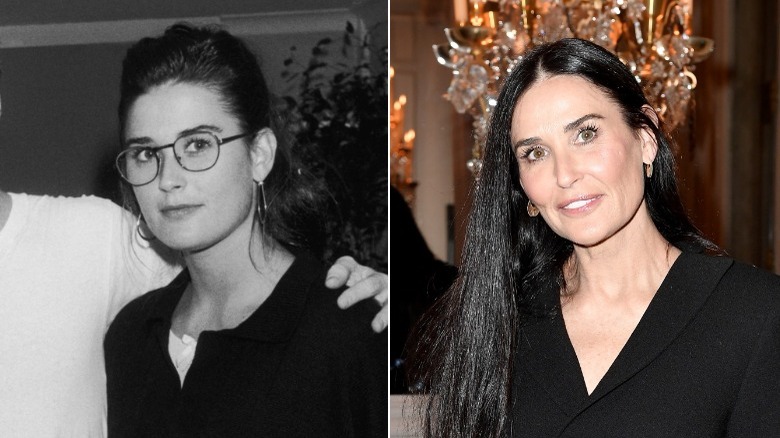 Young and old Demi Moore image split