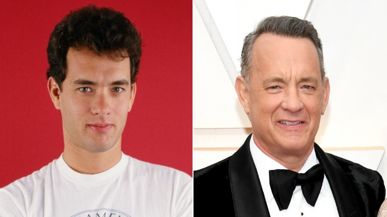 Young and old Tom Hanks image split