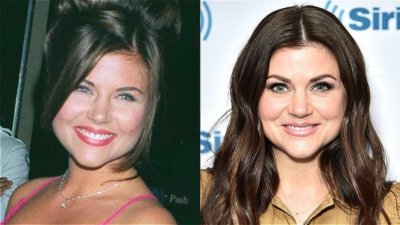 Tiffani Thiessen smiling, then and now