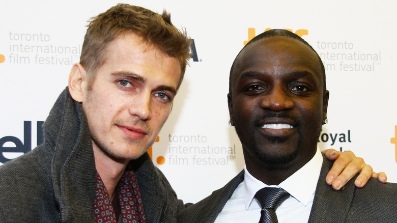 Hayden Christensen and Akon posing