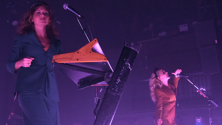 Aly and AJ Michalka performing onstage