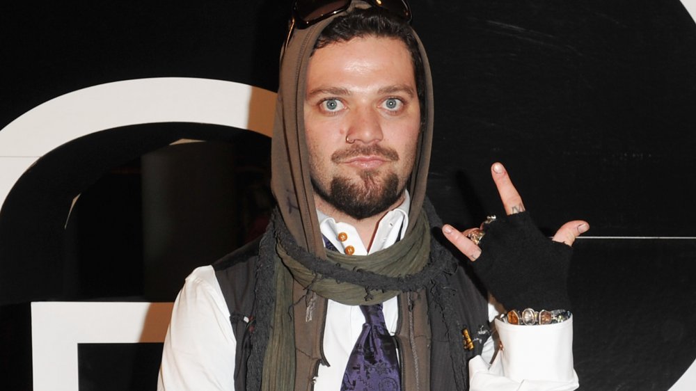 Bam Margera posing with hand gesture