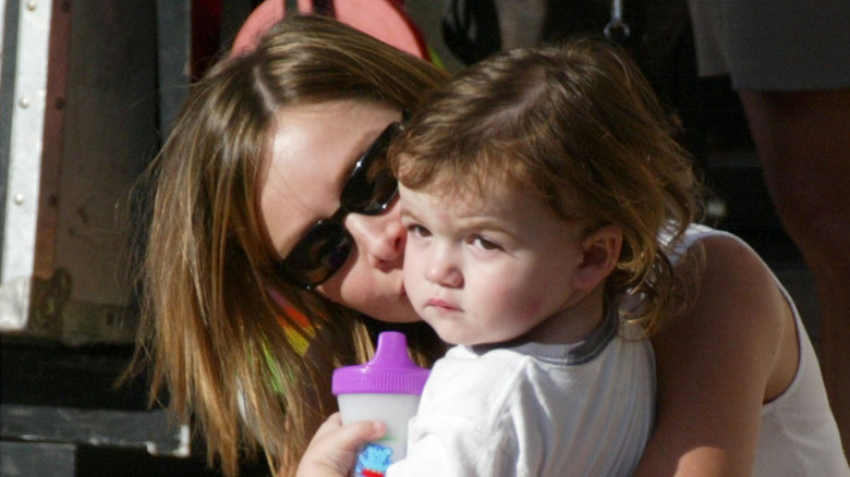 Calista Flockhart kisses son, Liam