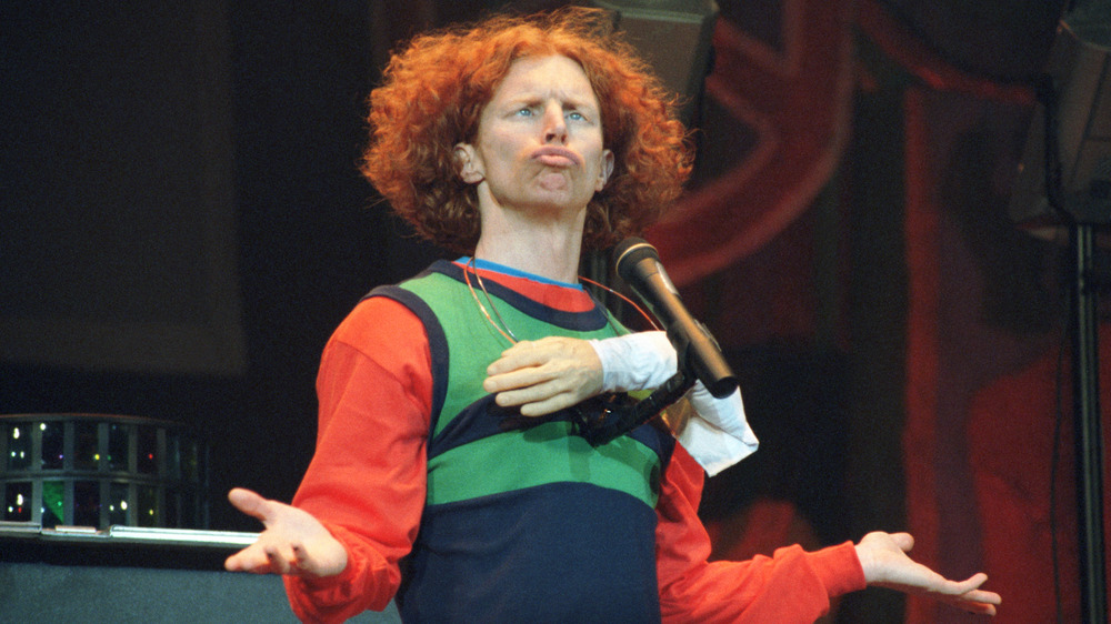 Carrot Top pulling a face onstage