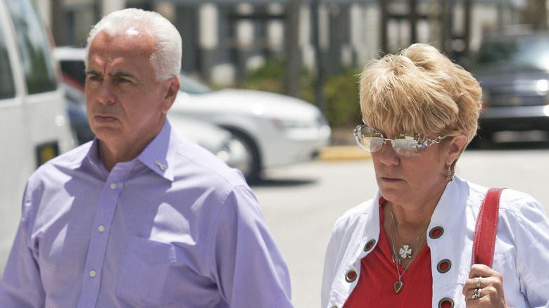 George and Cindy Anthony walking outside