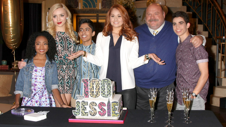 Debby Ryan with Jessie cast