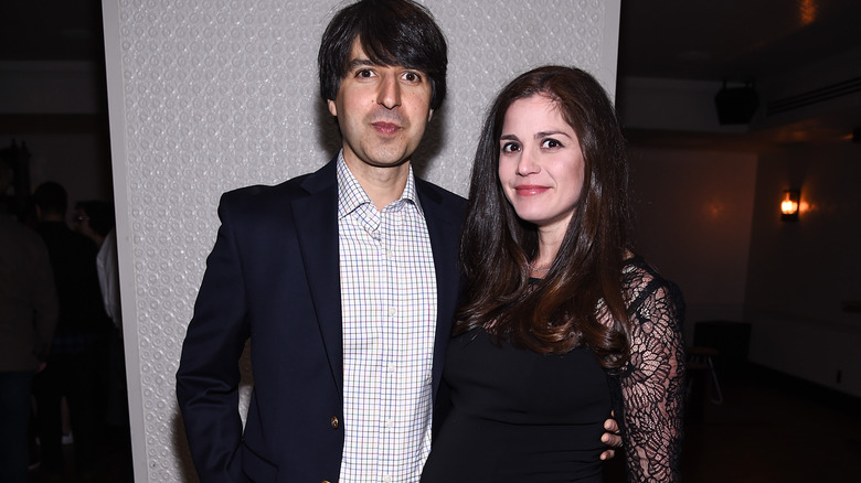 Demetri Martin and Rachael Beame Martin posing