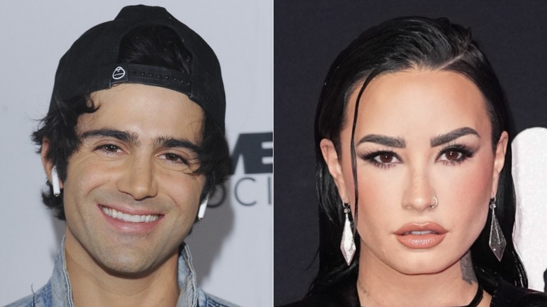 Max Ehrich and Demi Lovato split image