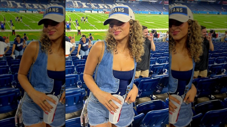 Gia Duddy in Denim for a Titans game