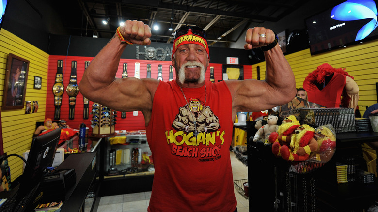 Hulk Hogan at his shop