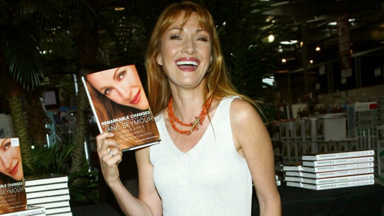 Jane Seymour poses at a book signing