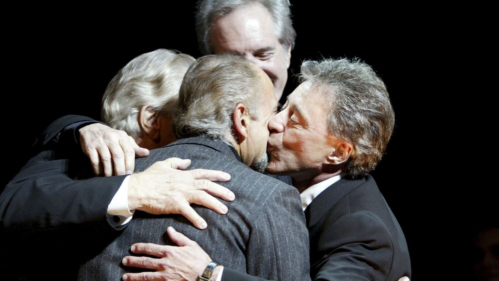 Joe Pesci with the Four Seasons at the opening of The Jersey Boys on Broadway