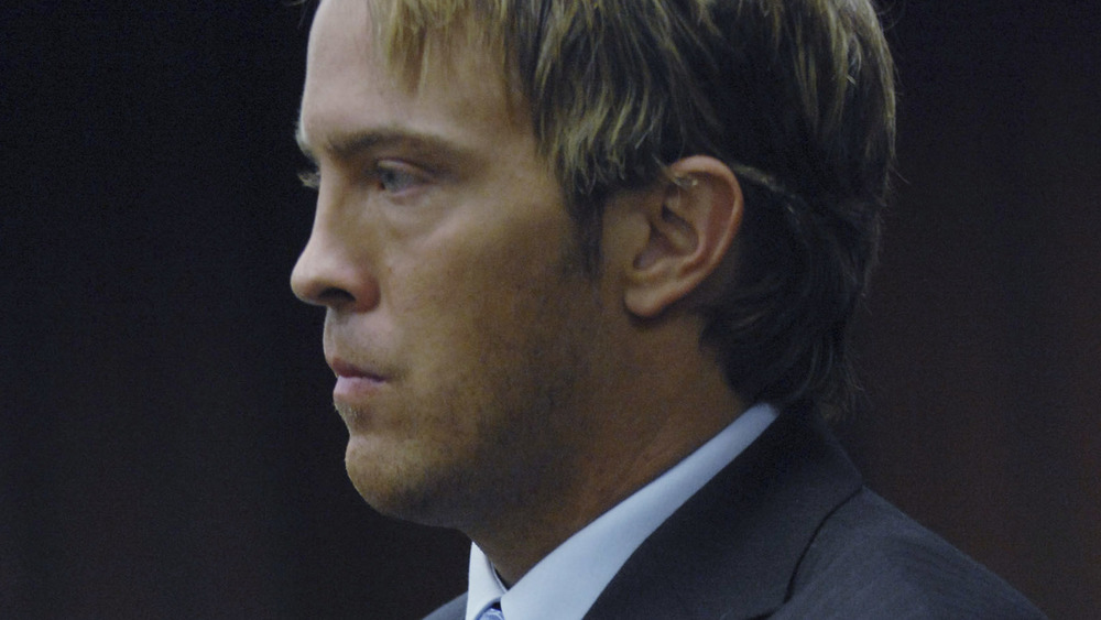 Larry Birkhead looking somber 