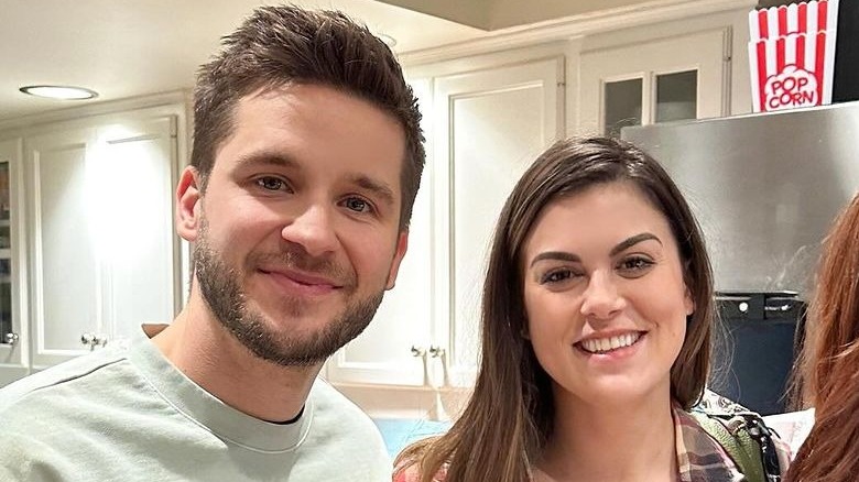 Devon Werkheiser, Lindsey Shaw smiling