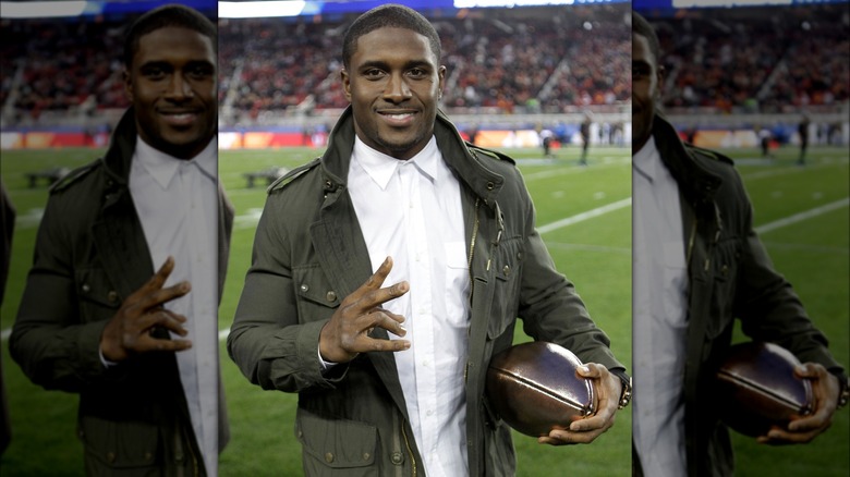 Reggie Bush posing on field