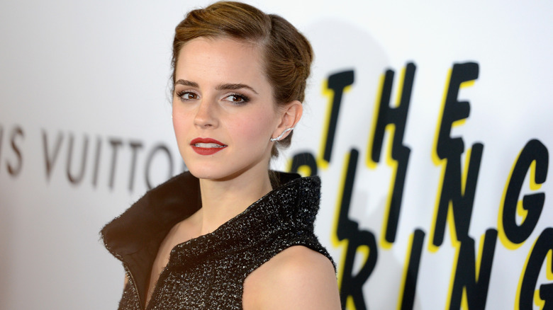 Emma Watson posing at Bling Ring premiere