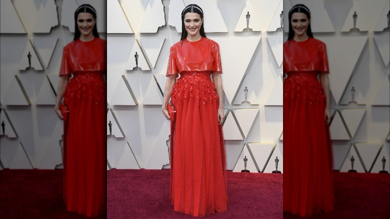 Rachel Weisz in red latex