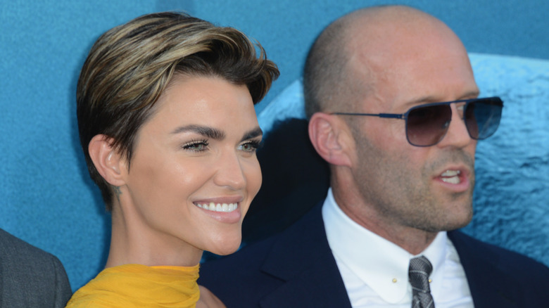 Ruby Rose and Jason Statham posing