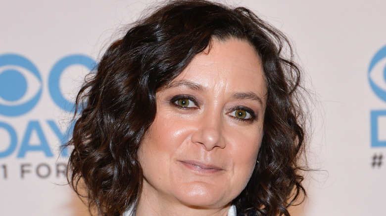 Sara Gilbert wearing blazer