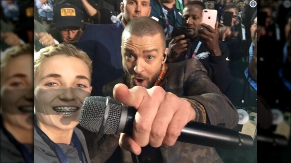 Selfie Kid Ryan McKenna with Justin Timberlake