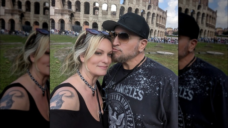 Barrett Blade and Stormy Daniels taking selfie at Colosseum 