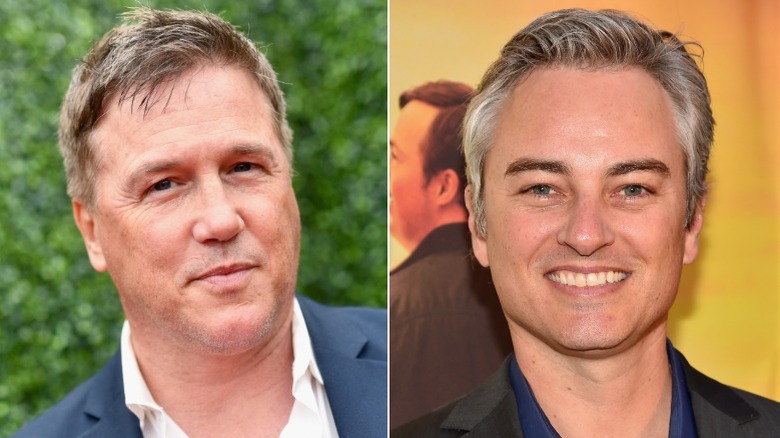 Lochlyn Munro and Kerr Smith smiling