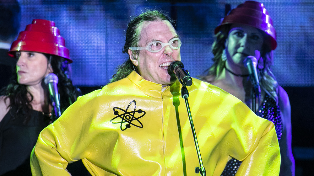 "Weird Al" Yankovic in Devo costume on stage