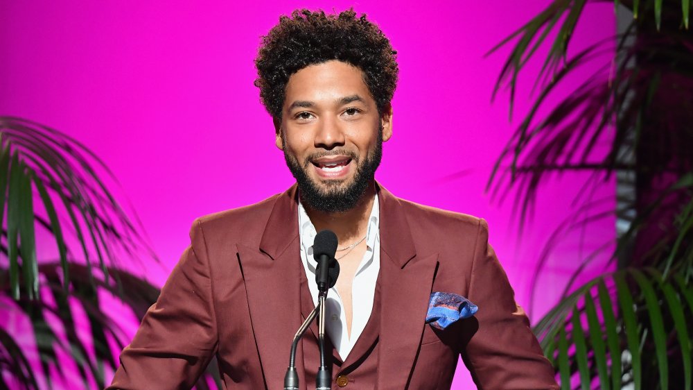 Jussie Smollett speaking on stage