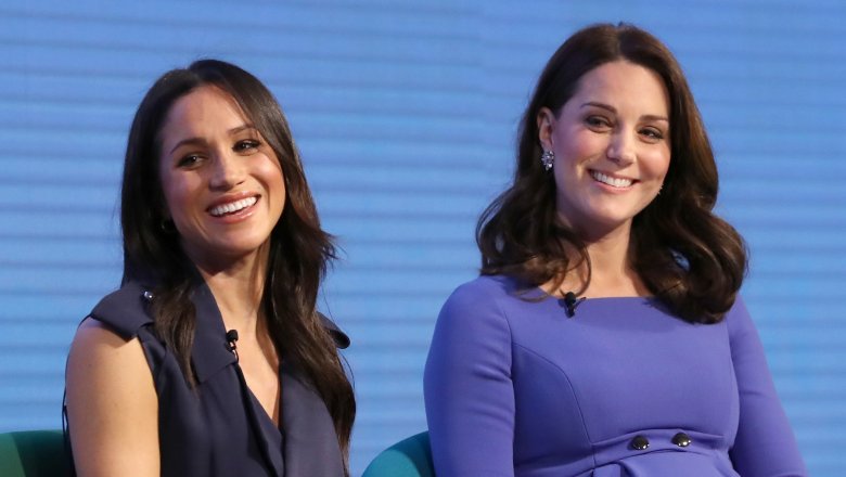 Meghan Markle and Kate Middleton smiling