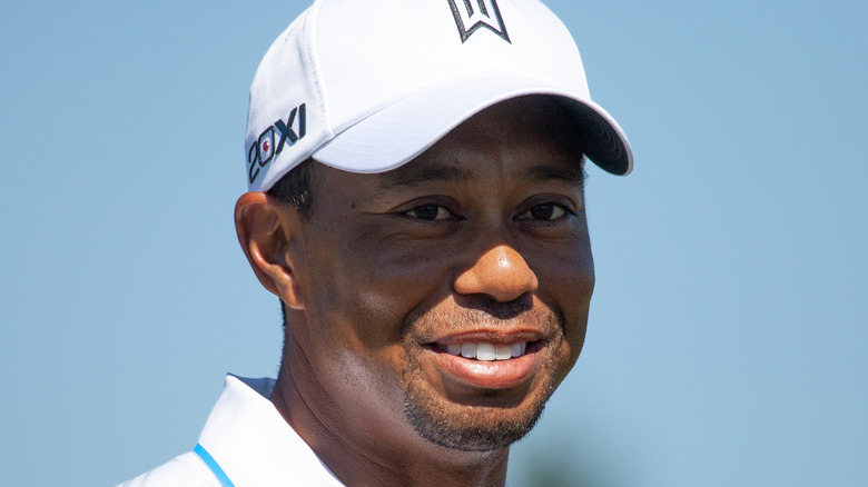 Tiger Woods smiling