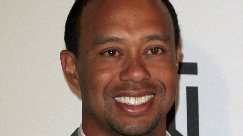 Tiger Woods smiling