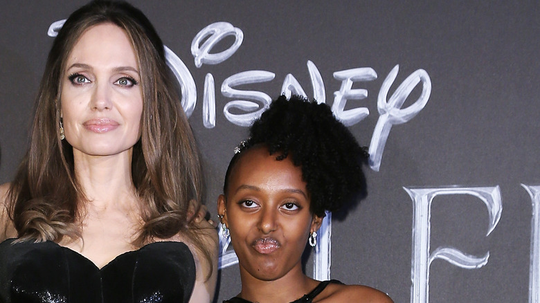 Angelina Jolie and daughter Zahara at Malificent premiere