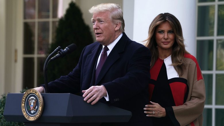 Donald and Melania Trump posing