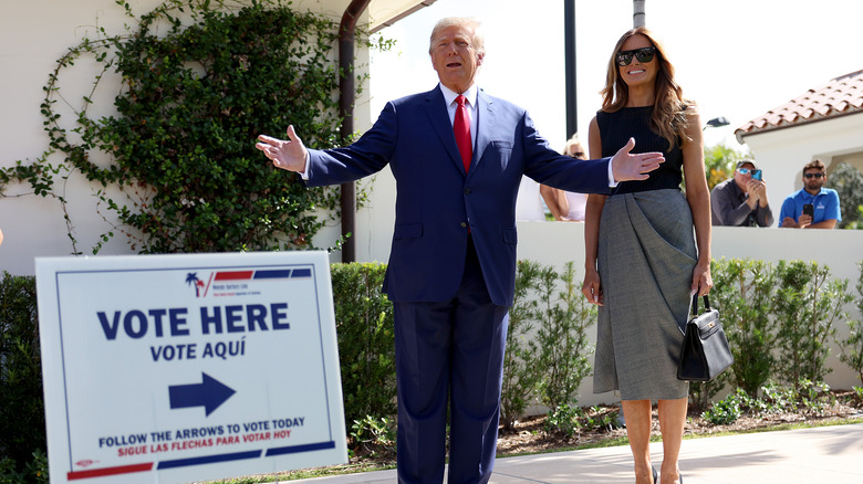 Donald and Melania Trump at a voting station in Florida