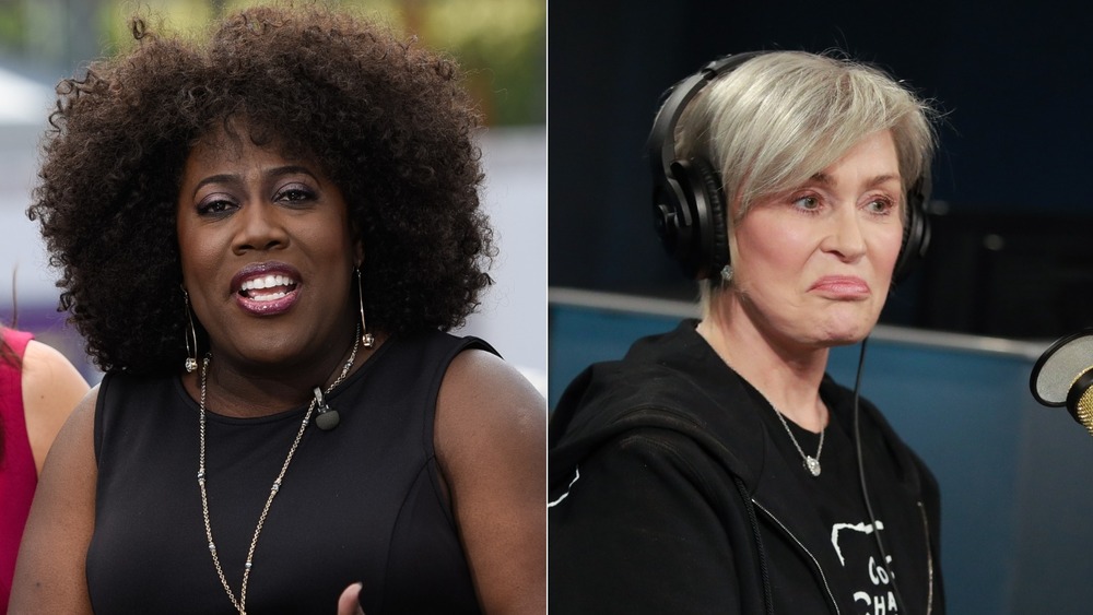 Sheryl Underwood speaks and Sharon Osbourne smirks 