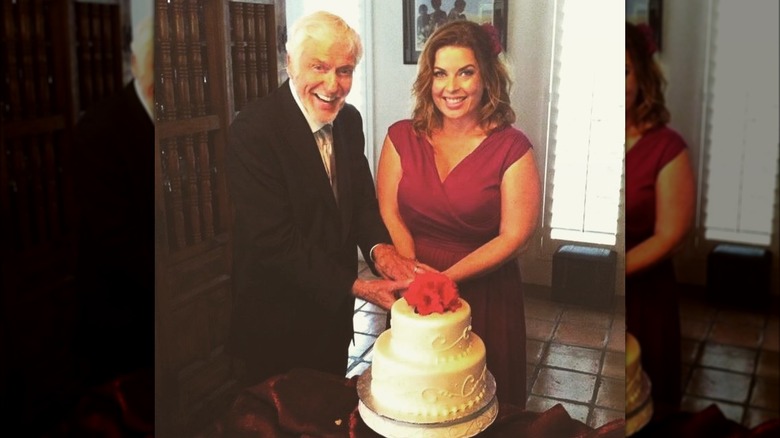 Dick Van Dyke and Arlene Silver cut their wedding cake