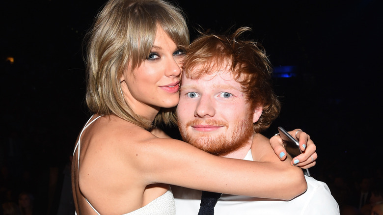 Taylor Swift hugging Ed Sheeran