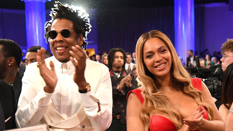 Jay-Z and Beyoncé smiling