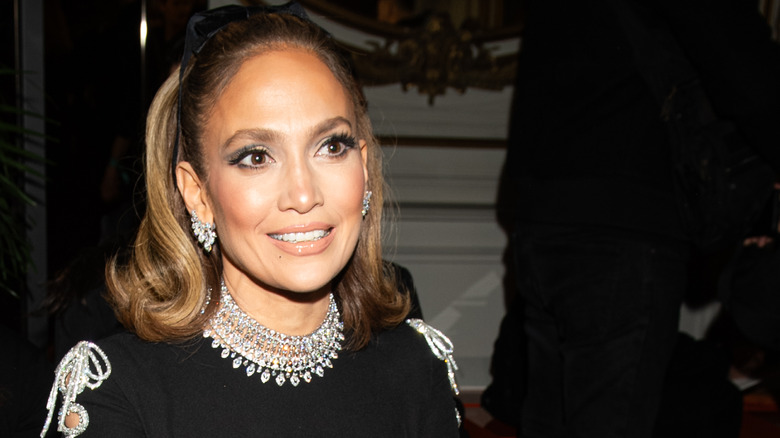 Jennifer Lopez smiles in close-up