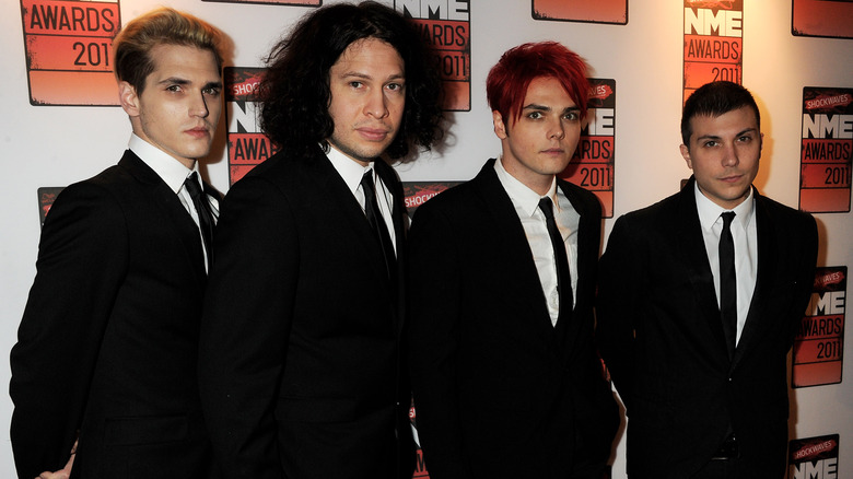 Mikey Way, Ray Toro, Gerard Way and Frank Iero attending the Shockwaves NME Awards